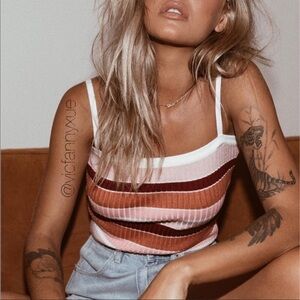 Minkpink shades of rose knit cami top xs